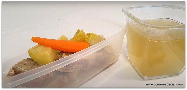 Caldo de ternera casero