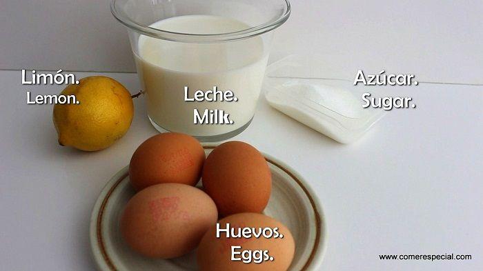 Ingredientes para hacer flan