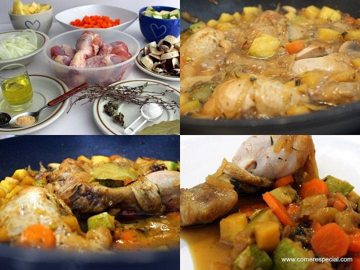 Pollo en salsa, receta de jamoncitos de pollo