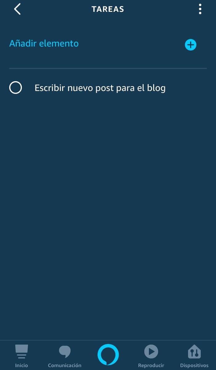 tareas en la app de Alexa