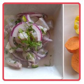 Ceviche peruano de lubina