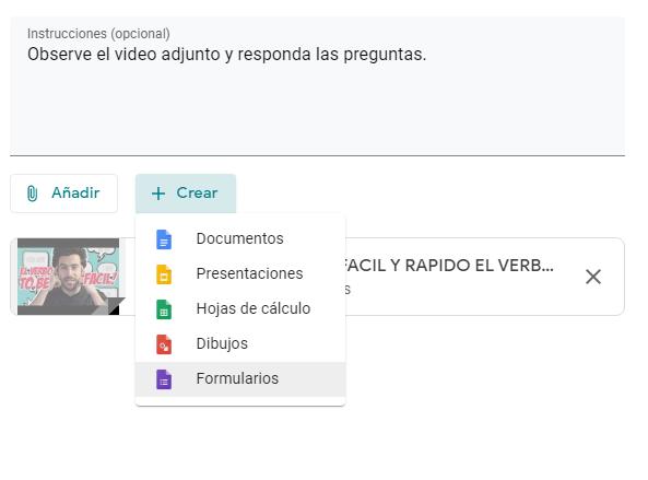 Crear material en Classroom
