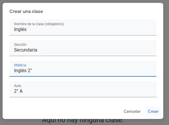Configurar datos de la clase