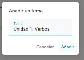 Crear tema en Classroom