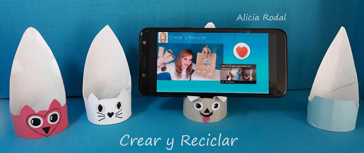 Cómo hacer un soporte para el móvil celular y una base para el portátil o laptop con tubos de cartón de papel de baño. Fácil, sencillo, rápido, económico, práctico y funcional. 