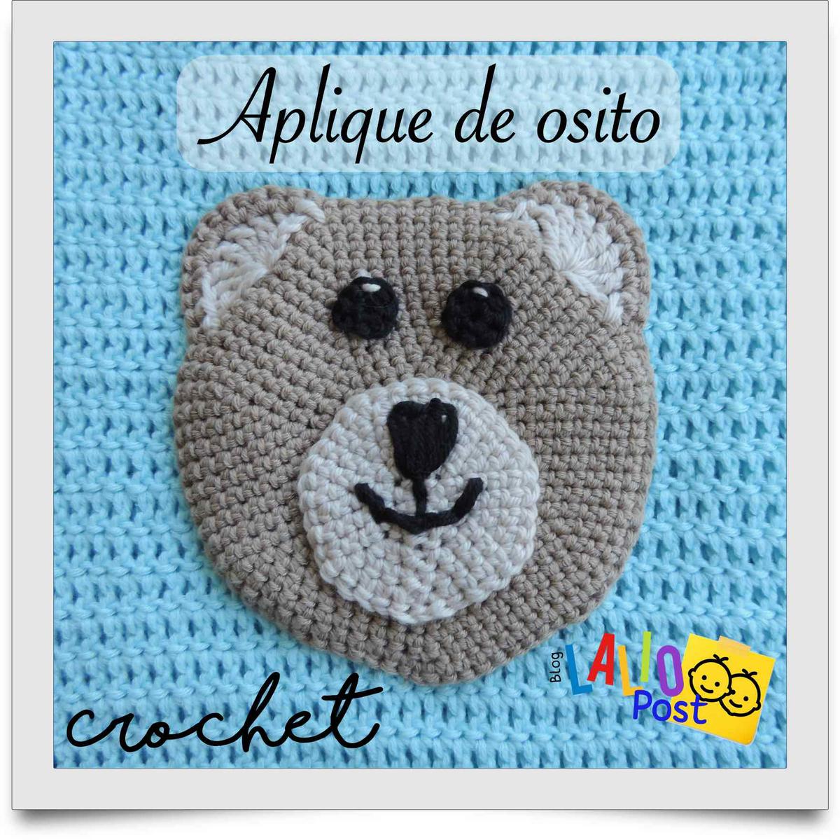 Aplique de osito tejido a crochet