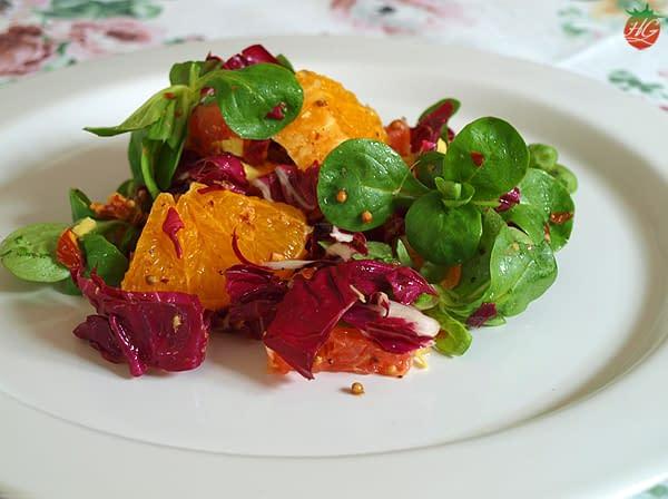 Ensalada de cítricos con salsa crujiente