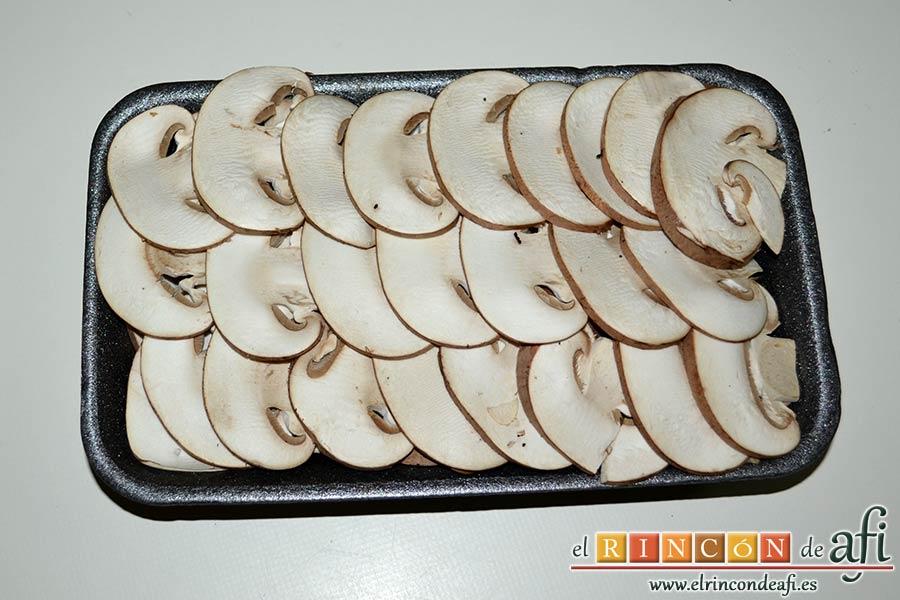 Tacos de solomillo de cerdo con salsa de champiñones Portobello, preparar los champiñones