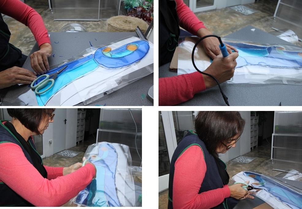 Belén realizado con botellas de plástico