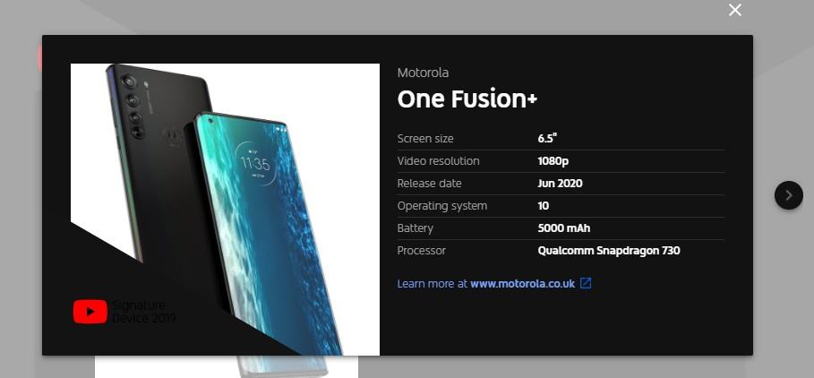 El Motorola One Fusion+ se filtra en YouTube