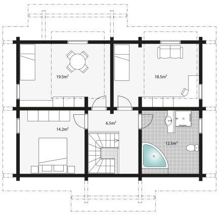 plano de idea de casa de madera