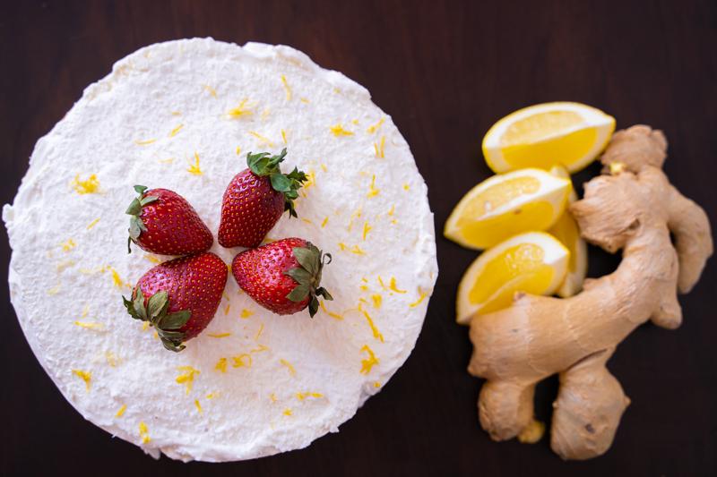 Tarta de limón y jengibre