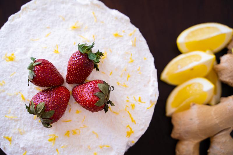 Tarta de limón y jengibre