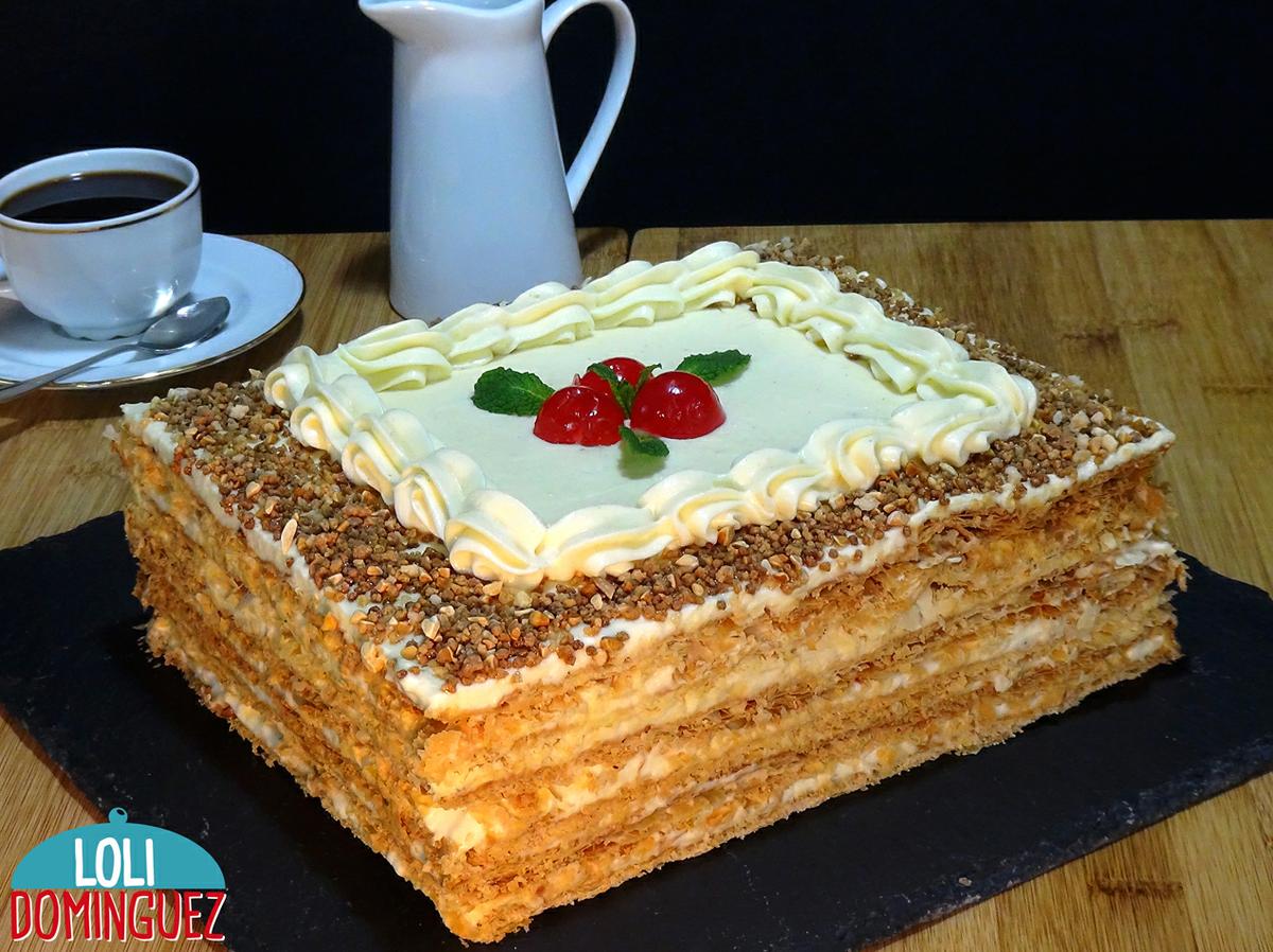 TARTA IMPERIO. Milhojas de hojaldre con crema que es una delicia total. Una receta que se hace sin complicaciones y que hará las delicias de toda la familia, la crema diplomática es una crema suave y sedosa con un sabor riquísimo