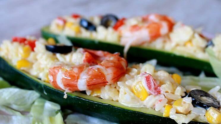 Calabacines rellenos frios