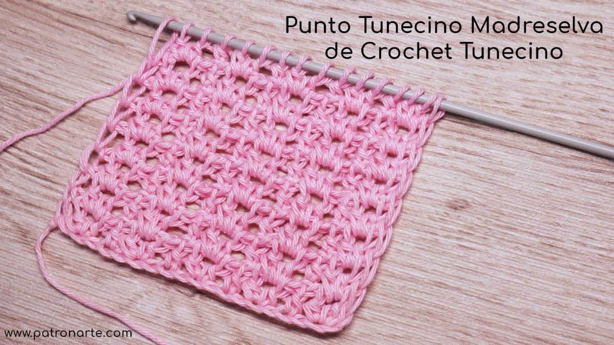 Punto Tunecino Madreselva de Crochet Tunecino