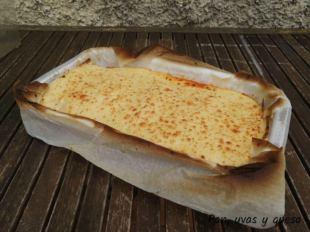 lasaña de bacalao thermomix - pan uvas y queso