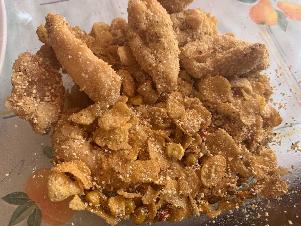 Chipirones crujientes con polvo de palomitas