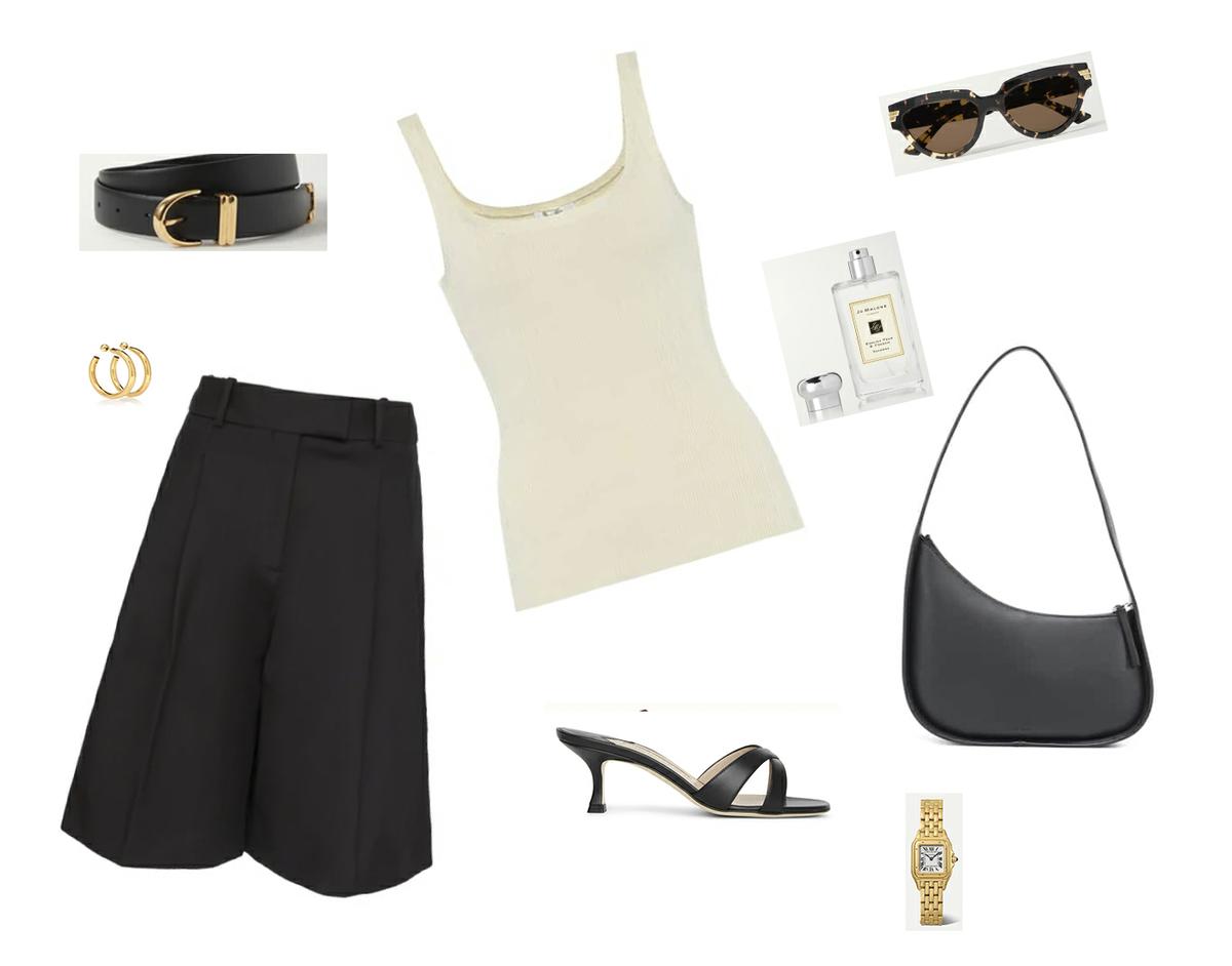 Trini | Khaite shorts Manolo Blahnik sandals