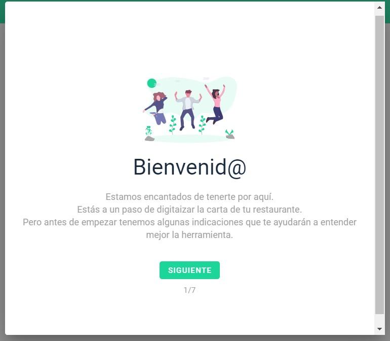 bienvenido inicio configuración