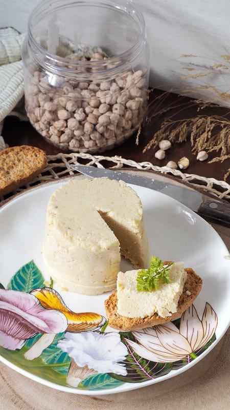 falso queso vegano de garbanzos receta