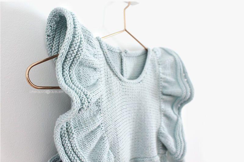 Cómo tejer el vestido de punto para niña y bebé SEASIDE - Patrón y Tuorial Paso a Paso- Vestido colgado de percha