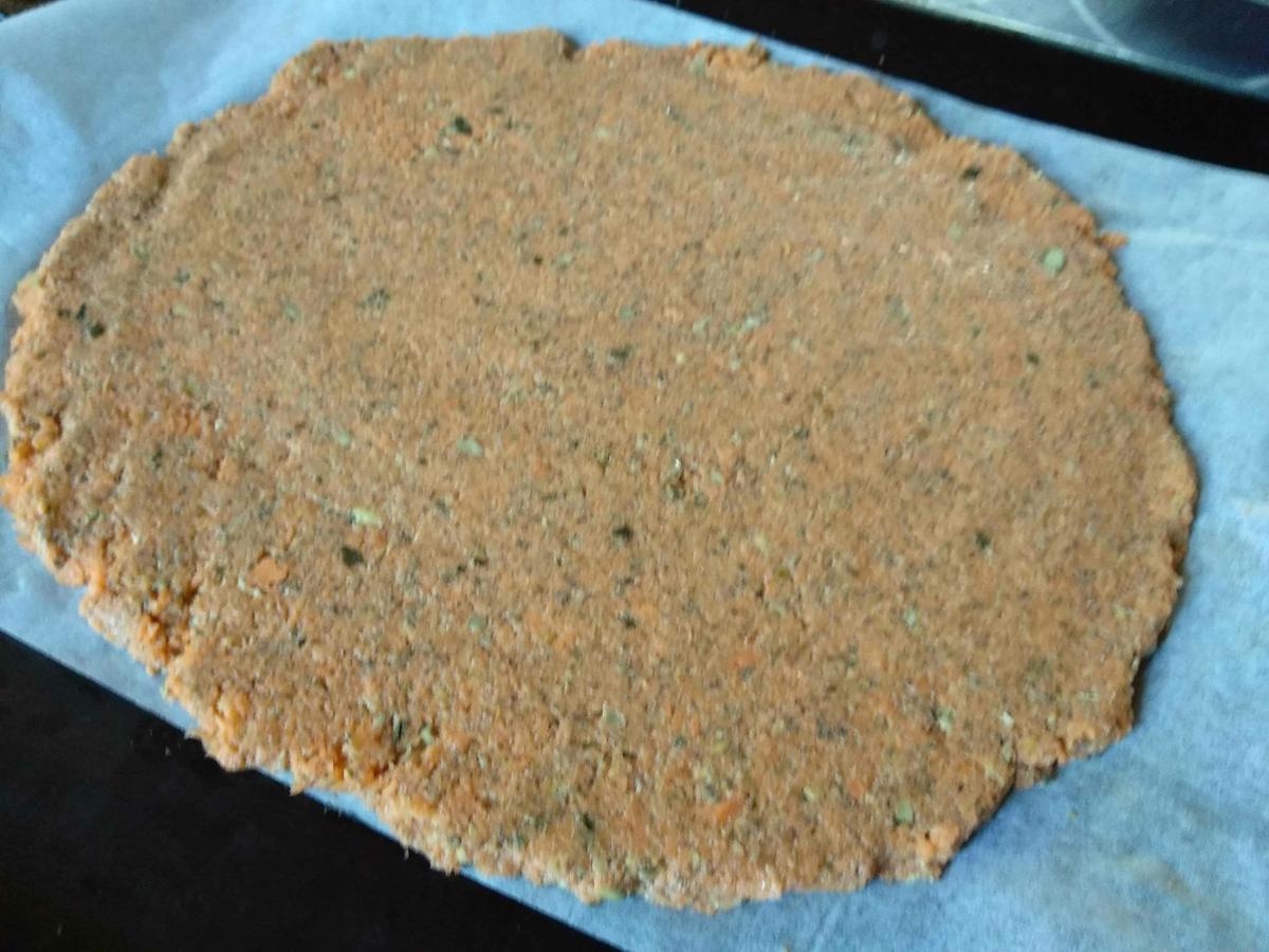 Masa de pizza de zanahoria sin gluten, ni harinas