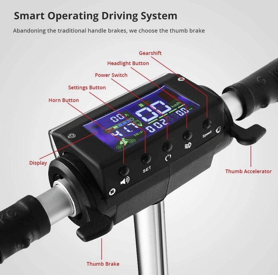 El ordenador del patinete eletrico Kugo S1 pro tiene diversas funciones