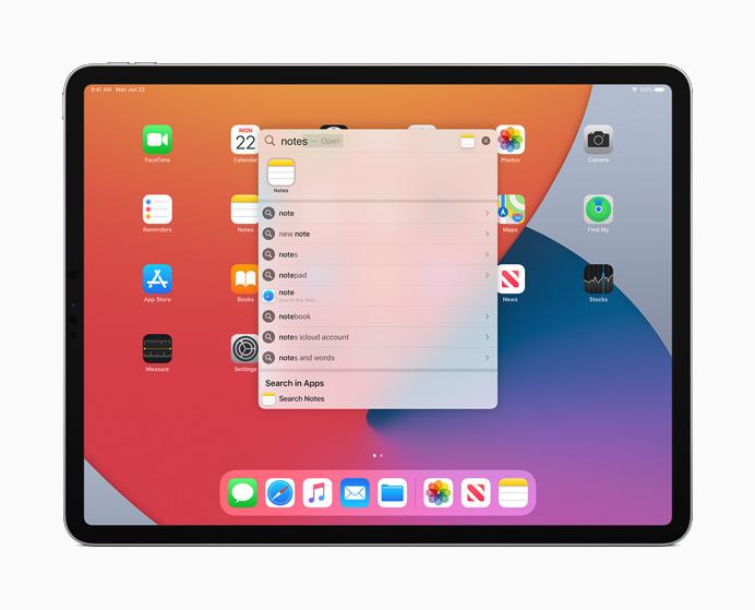 iPadOS 14 - Búsquedas universales