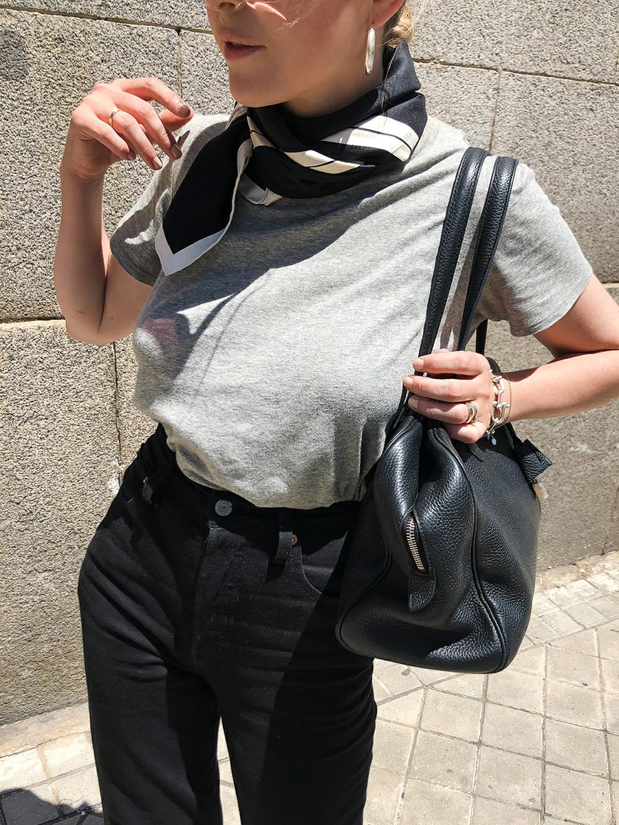 Trini | Levis jeans The Row t-shirt Hermes scarf