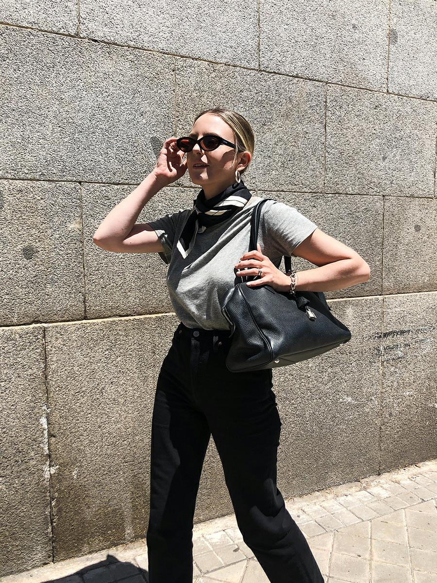 Trini | Levis jeans The Row t-shirt Hermes scarf