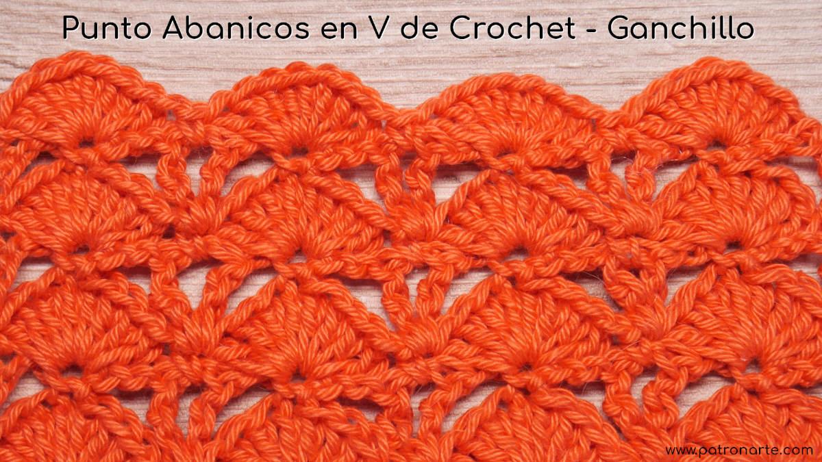 Punto Abanicos en V de Crochet - Ganchillo