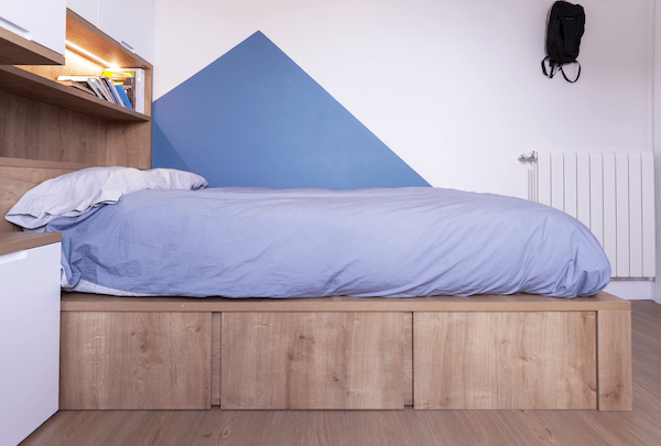 decoralinks | cama doble con cabecero integrado