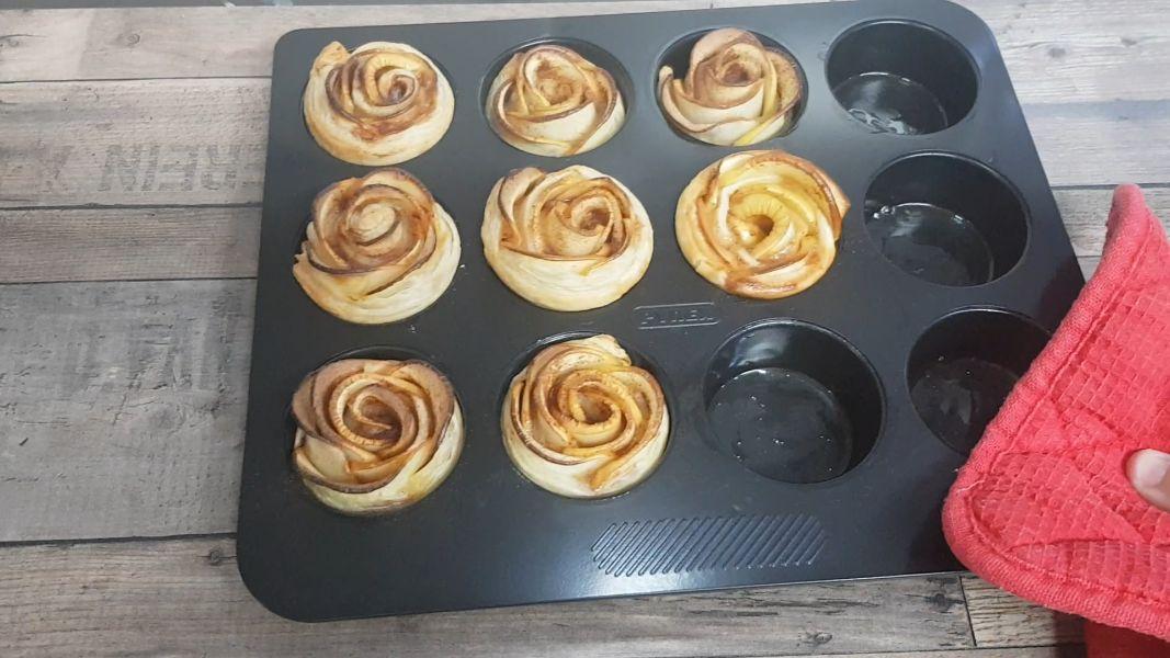 Rosa de hojaldre manzana y canela