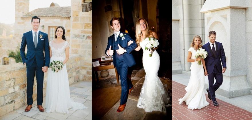 trajes de novio en color azul 