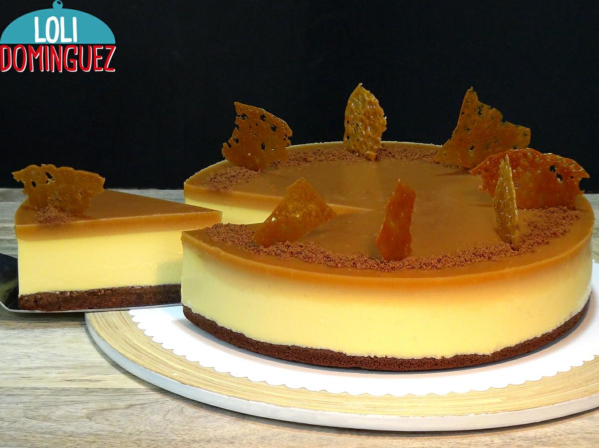 TARTA DE QUESO Y CARAMELO, RECETA FACIL Y SIN HORNO. Una tarta deliciosa que se hace fácilmente y que va a ser una fiesta para el postre de la comida o la cena