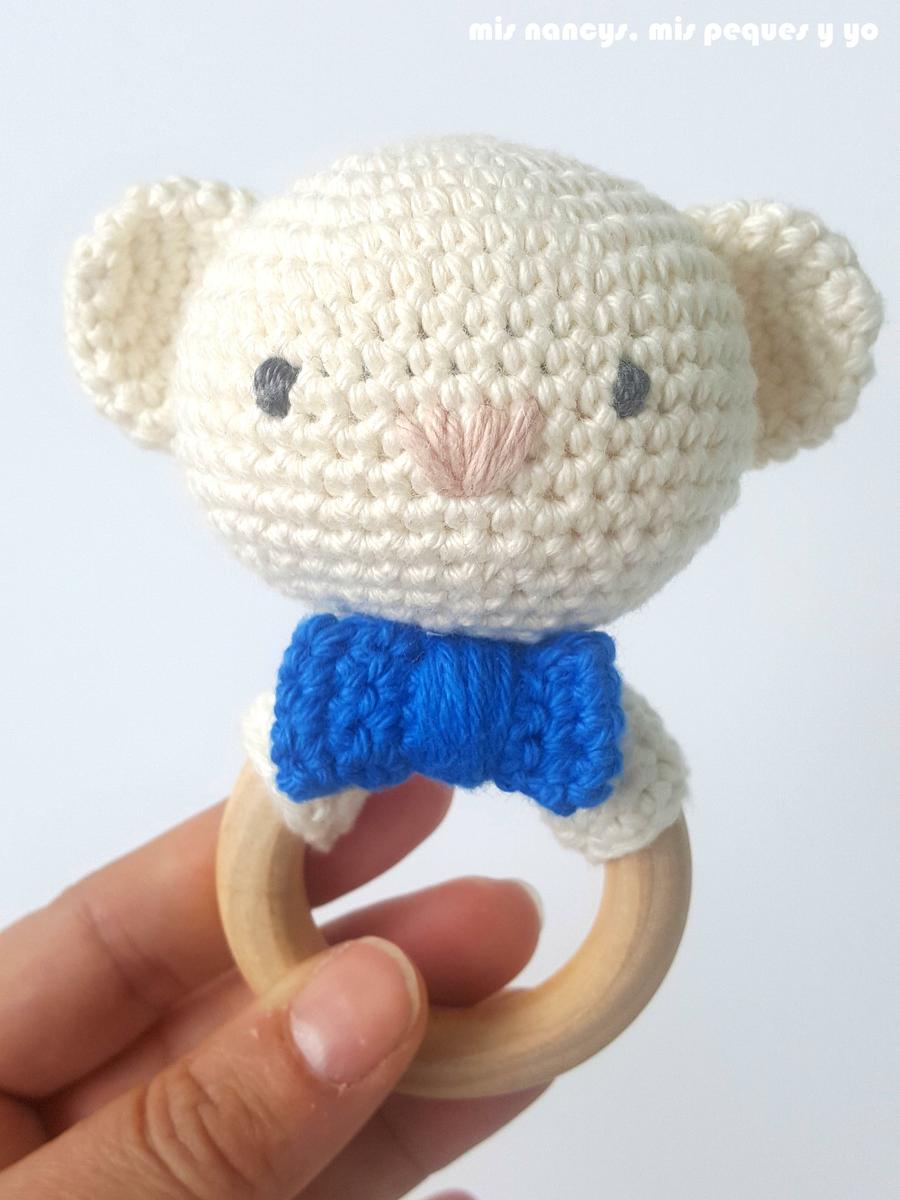 mis nancys, mis peques y yo, manta para bebe en zig zag, sonajero mordedor amigurumi osito