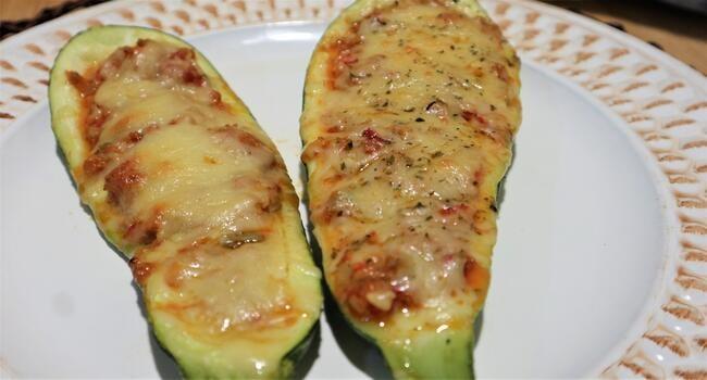 Receta de calabacines rellenos preparada con Thermomix