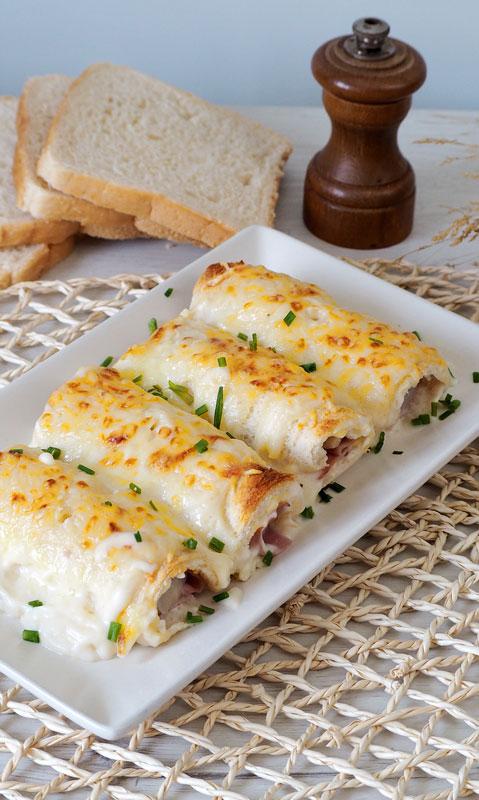 rollitos de pan de molde con sorpresa paso a paso
