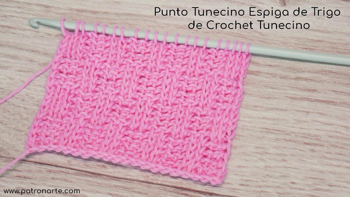 Punto Tunecino Espias de Trigo de Crochet Tunecino
