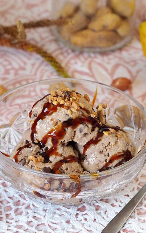 receta de helado de cacahuete y platano saludable