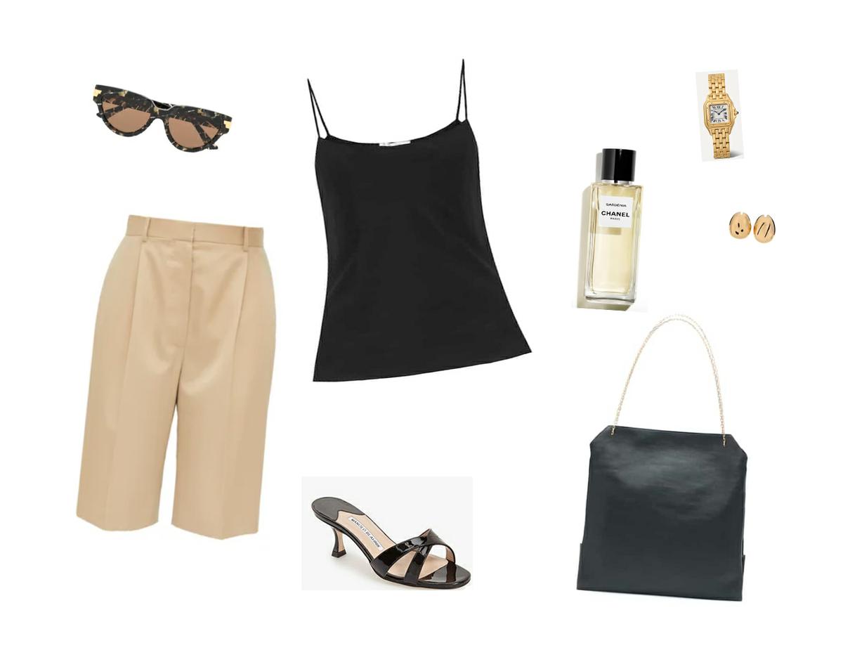 Trini | The Row shorts Bottega Veneta sunglasses