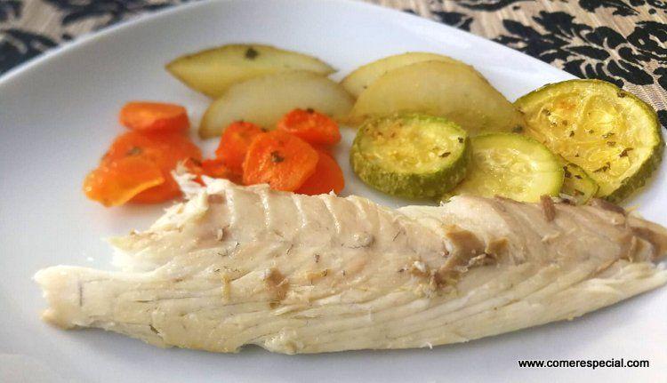 Dorada a la sal al horno con verduras