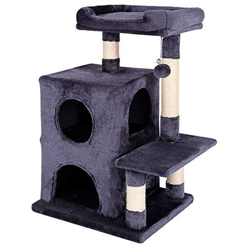 Dibea Árbol Rascador, Árbol EscaladorÁrbol para Gatos, Altura 80 Cm, Gris Oscuro 1 Unidad 9100 g