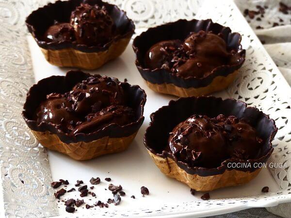 helado con plátano congelado