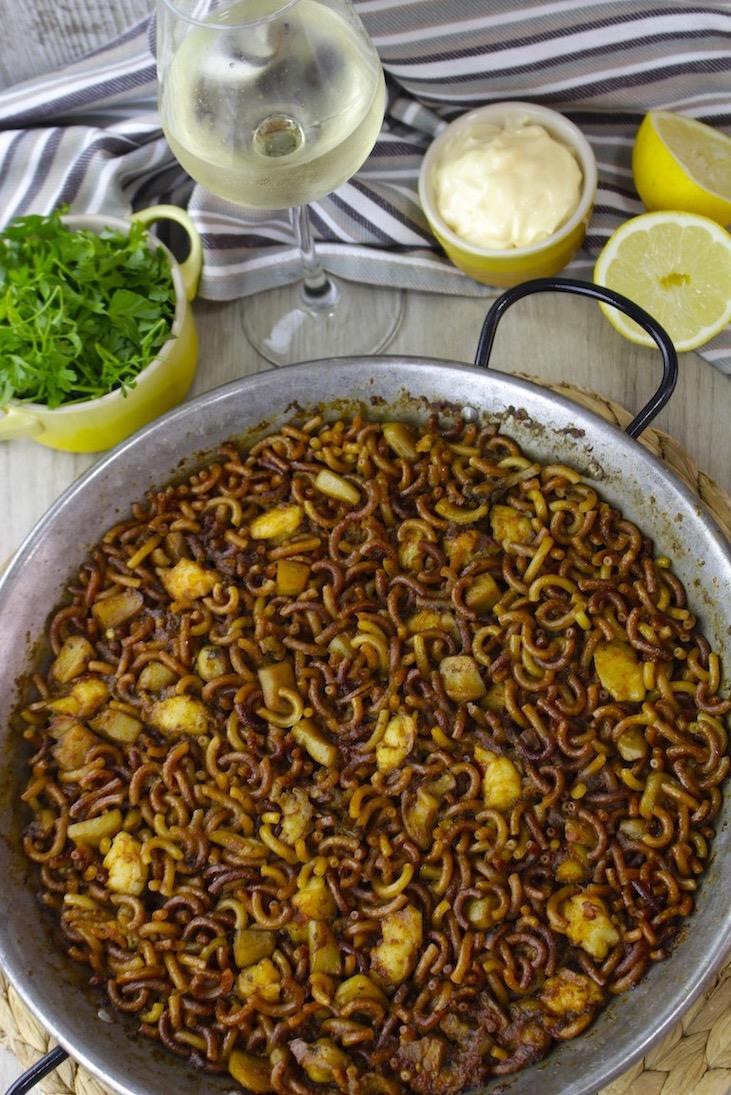 Fideuá de sepia y gambas