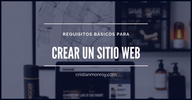 Requisitos para crear un sitio web