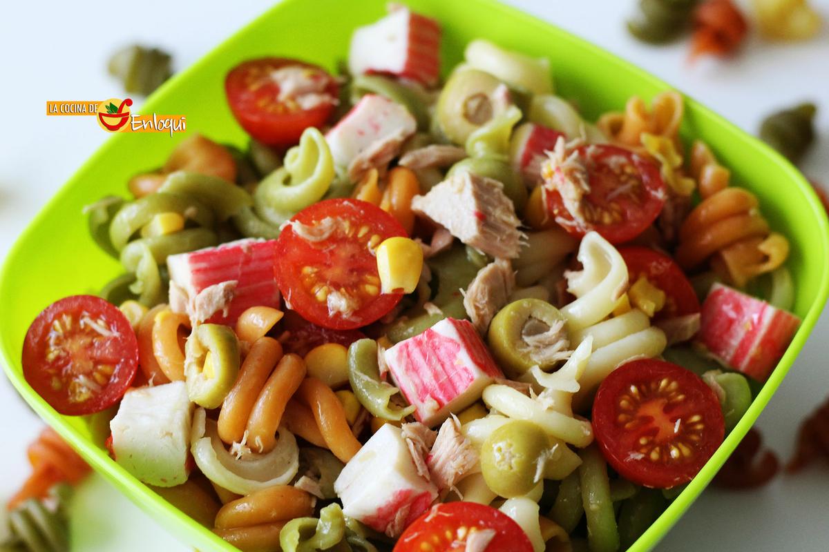 ensalada de pasta de frutos de mar