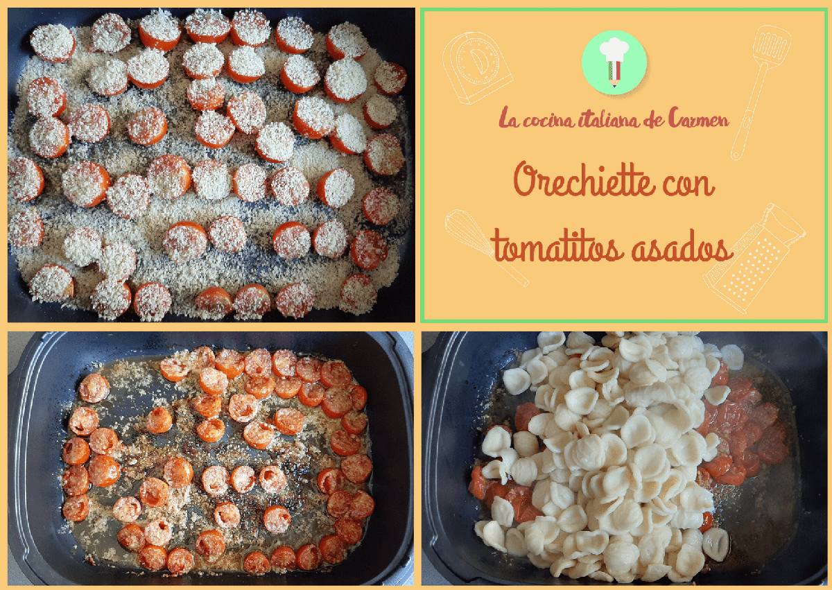 Orecchiette con tomatitos asados