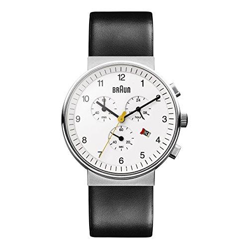 Braun BN0035WHBKG - Reloj cronógrafo de caballero de cuarzo con correa de piel negra
